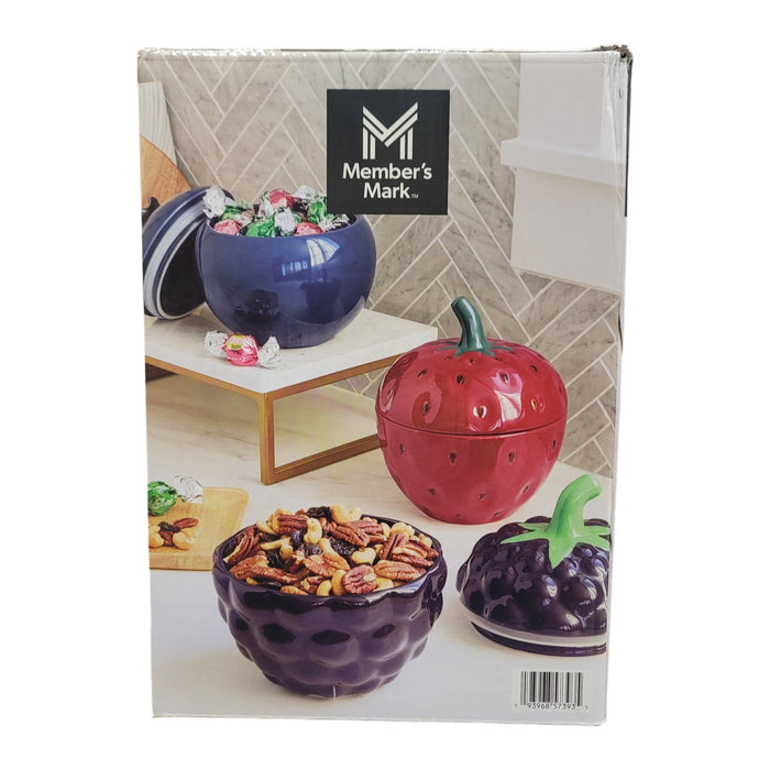 Member's Mark 3-Piece Stoneware Berry Canister Set
