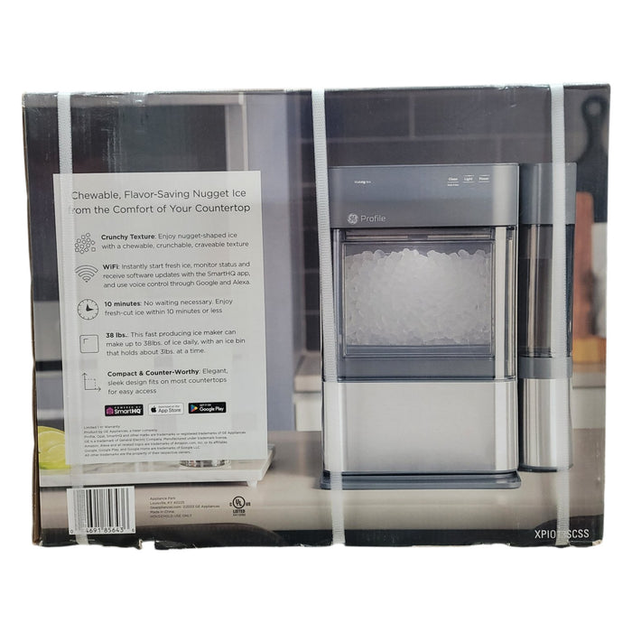 GE Profile Opal 2.0 Countertop Nugget Ice Maker with Side Tank, Stainless Steel