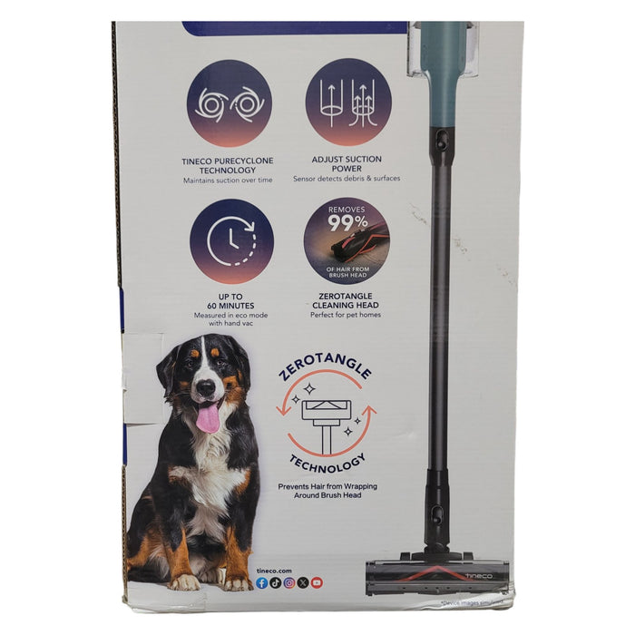 Tineco GO Pet Cordless Stick Vacuum with ZeroTangle Brush Technology, Teal