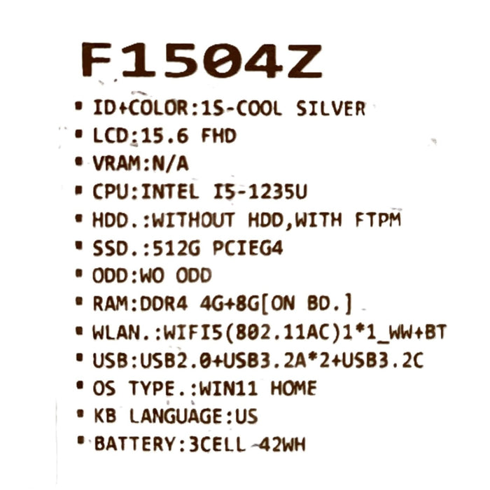 ASUS Vivobook 15.6" FHD Laptop, Intel Core i5, 12GB RAM, 512GB SSD, Iris Xe