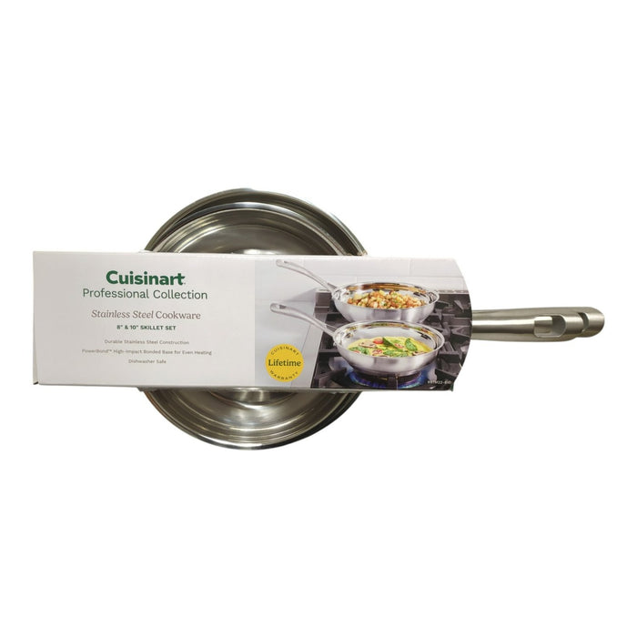 Cuisinart 2-Piece Stainless Steel 8” & 10” Skillet Set