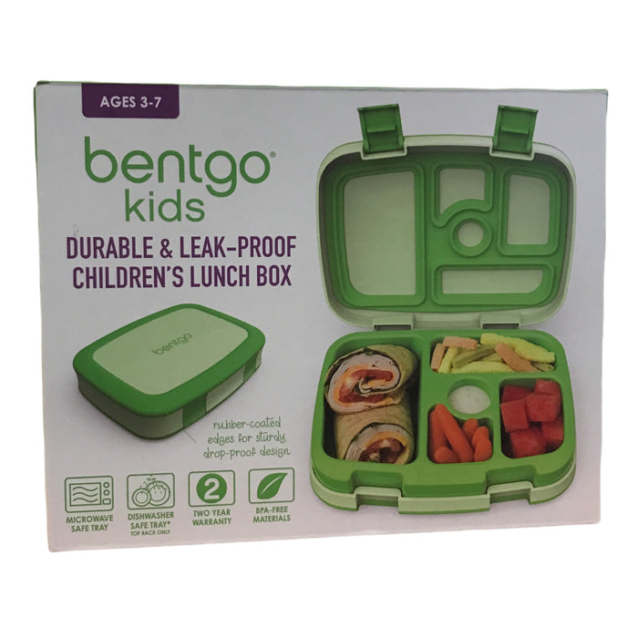 Bentgo Kids Childrens 5-Compartment Lunch Box - (Green)