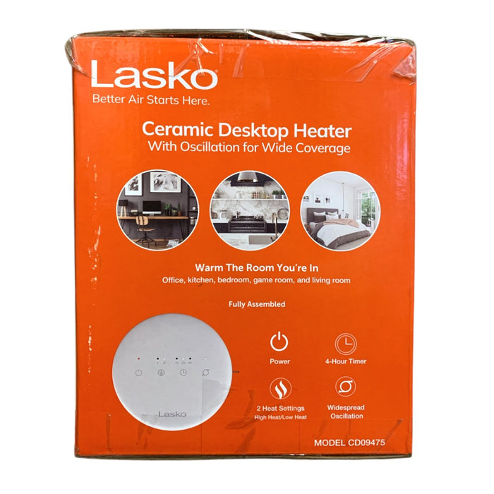 Lasko Ceramic Desktop Heater with Oscillation - Model CD09475, 1500W