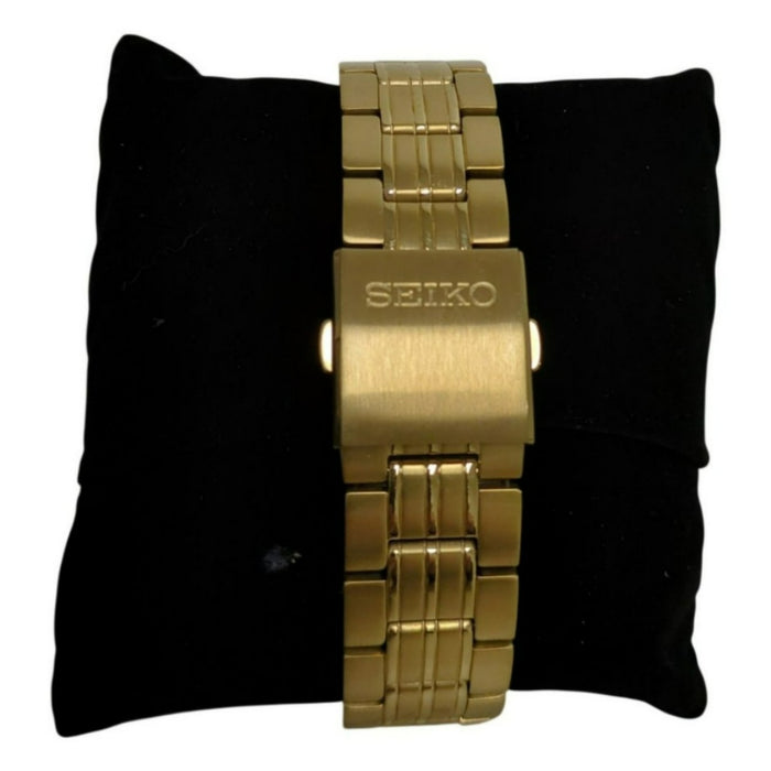 Seiko Men's Essentials Stainless Steel Bracelet Watch, Gold/Black Dial, SUR358