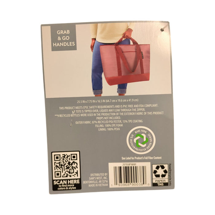 Member's Mark PVC-Free Dual Carry Foam Insulated Shopper, Washed Indigo