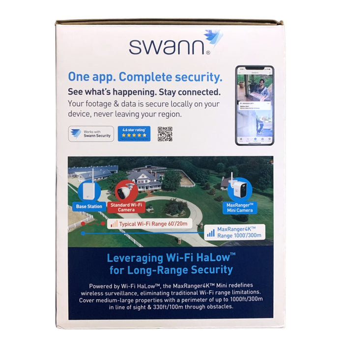 Swann MaxRanger Mini Kit 4K Wireless NVR Security System 3-Cam Kit,4K Camera