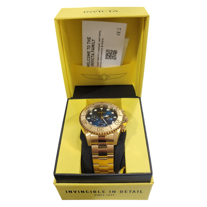 Invicta Men's Pro Diver Quartz 47mm Gold, Blue Dial, Water Resistant