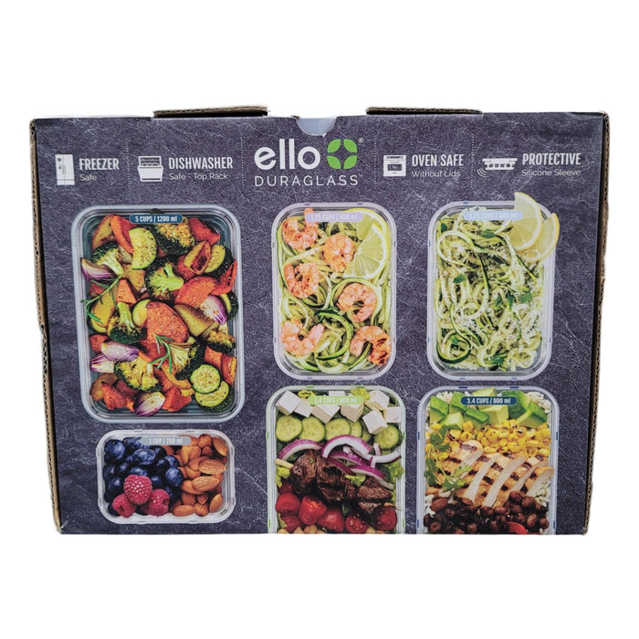 Ello DuraGlass 12-piece Glass Food Storage Set, Arctic Berry