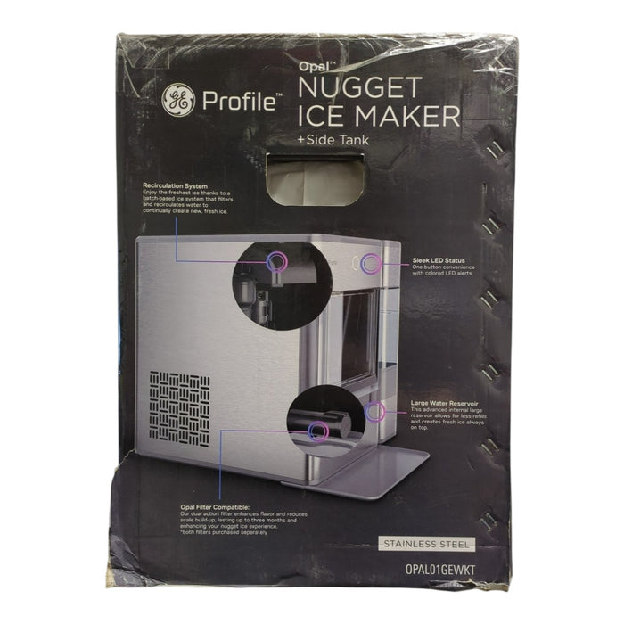 GE Profile Opal Countertop Nugget Ice Maker Side Water Tank, Stainless Steel