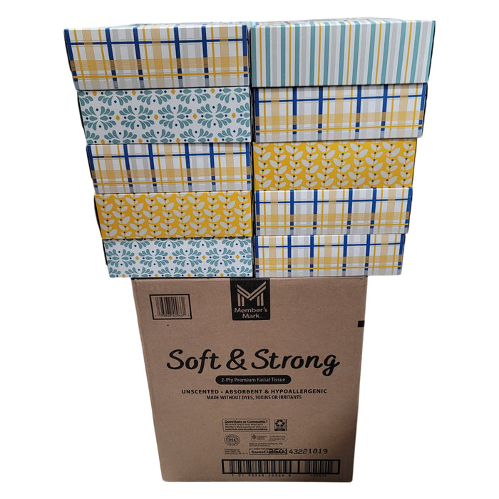 Member's Mark Soft and Strong 2-Ply Facial Tissues 30 boxes., 110 tissues/box