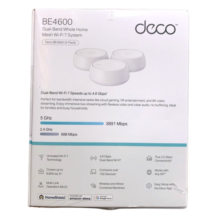TP-Link Deco BE4600 Wi-Fi 7 Whole Home System, 3-Pack