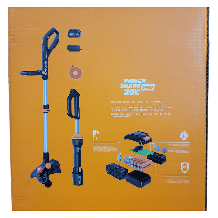 Worx WG941 20V Brushless Cordless Battery Powered Leaf Blower +  String Trimmer