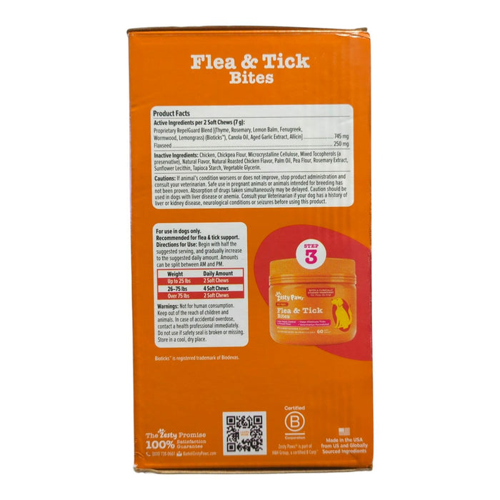 Zesty Paws Flea & Tick Kit for Dogs, 8oz Shampoo, 8oz Spray, 60ct Bites