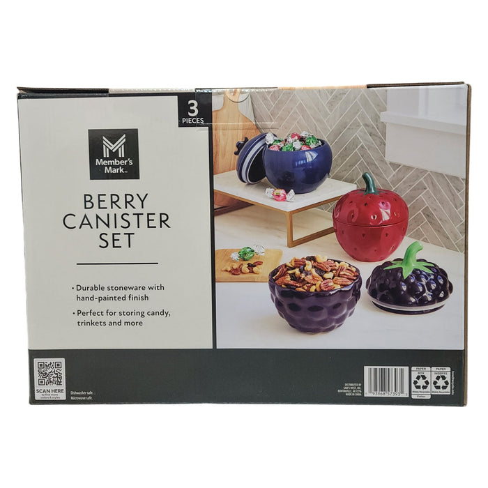 Member's Mark 3-Piece Stoneware Berry Canister Set