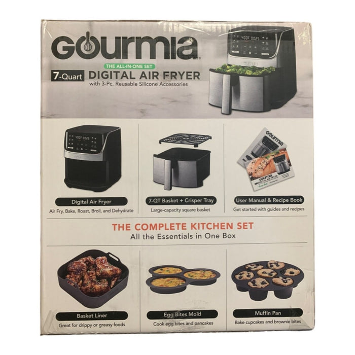 Gourmia 7-Quart Digital Air Fryer with 3-Piece Reusable Silicone Accessories