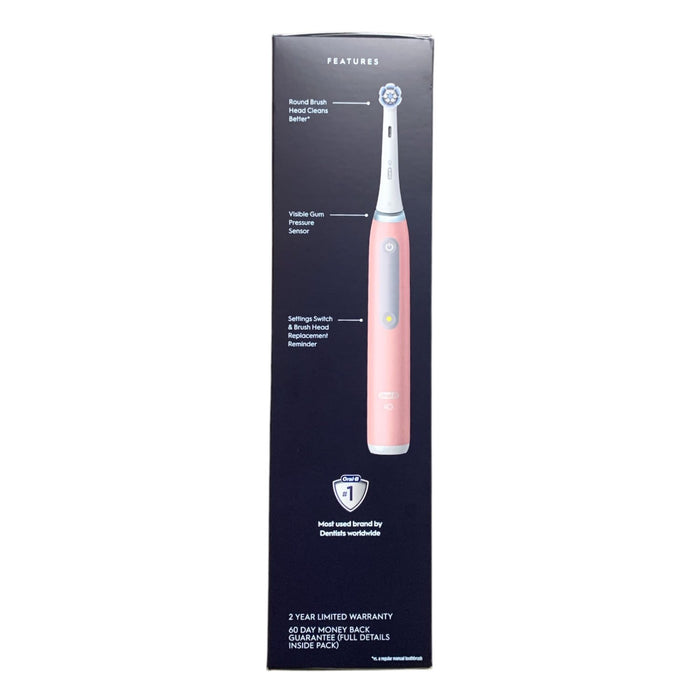 Oral B iO Series Gum + Sensitive Rechargeable Toothbrush, 4 Brush Heads, Pink
