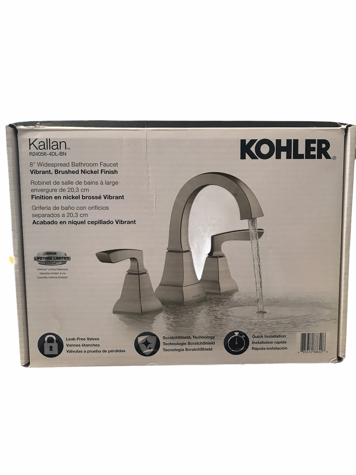 KOHLER 8in 2 Handle Kallan Bathroom Faucet, Brushed Nickel — Ewirelessgear