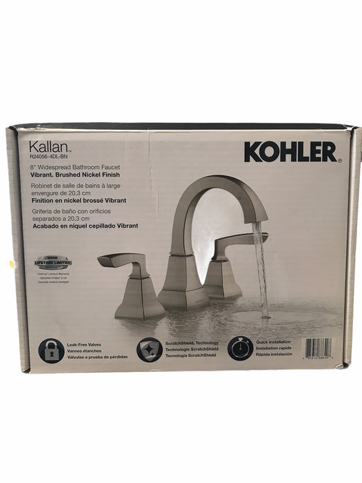 KOHLER 8in 2 Handle Kallan Bathroom Faucet, Brushed Nickel