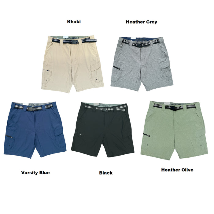 Denali Men's 4 Way Stretch Lightweight Cargo Shorts w/ Clip Belt