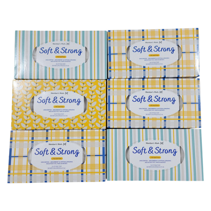 Member's Mark Soft and Strong 2-Ply Facial Tissues 30 boxes., 110 tissues/box