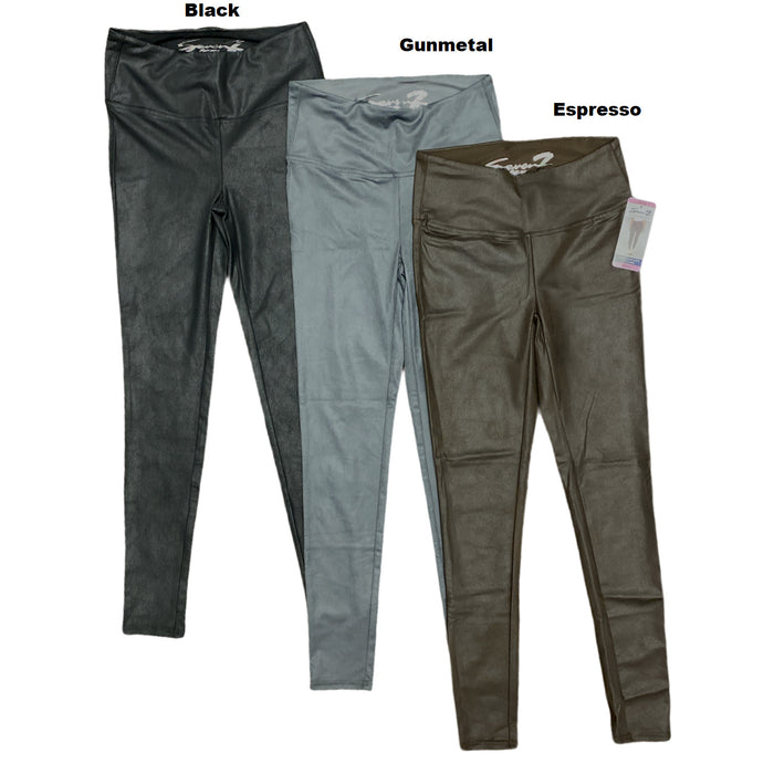 Seven7 Women's High Rise Stretch Faux Leather Legging