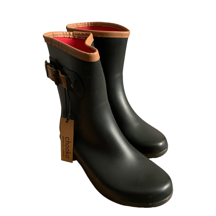 Chooka Women's Waterproof Solid Mid Rubber Rain Boot