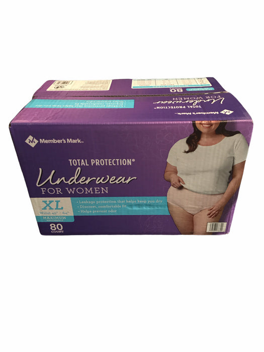 Member's Mark Total Protection Incontinence Underwear for Women,80 Count XL