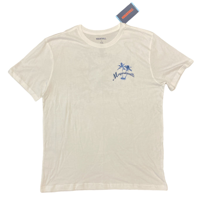 Margaritaville Men's Short Sleeve Crew Neck Live Love Fish Marlin T-Shirt, White