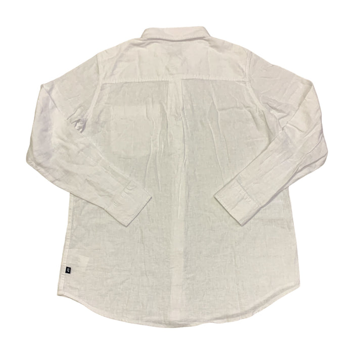 GAP Women's Long Sleeve Relaxed Fit Linen Collared Button Down Top