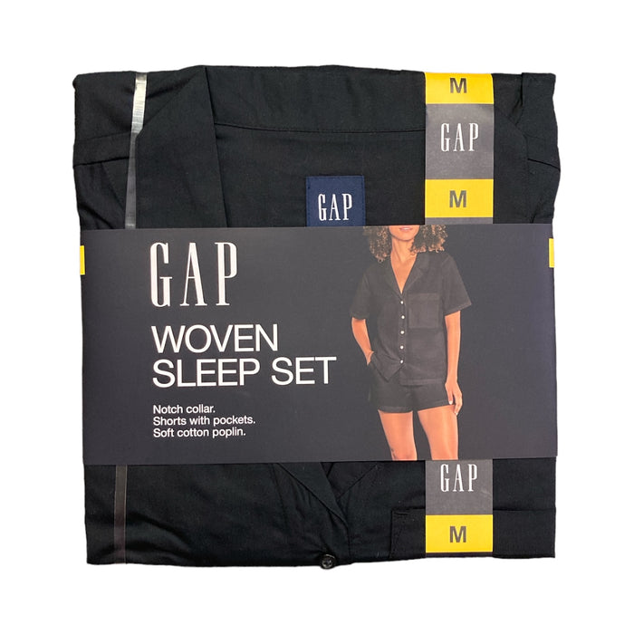 GAP Ladies Soft Cotton Poplin Short Sleeve Notch Collar Woven Sleep Set, GP004095