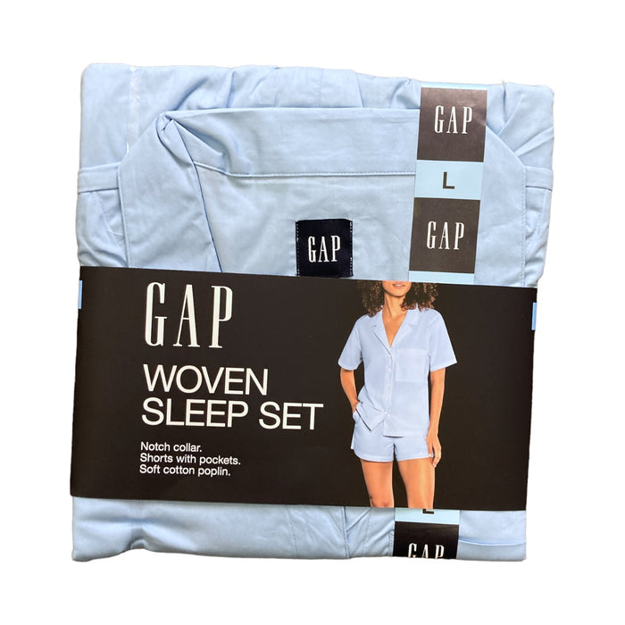 GAP Ladies Cotton Poplin Short Sleeve Notch Collar Woven Sleep Set, GP004095