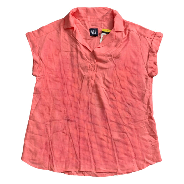 GAP Women's Soft Collared V Neck Short Sleeve