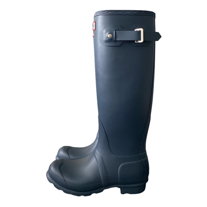 HUNTER Women's Original Tall Waterproof Rain Boot, Navy, Size 11
