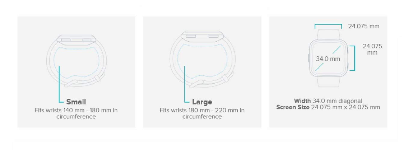 Fitbit Versa Smart Watch, Peach/Rose Gold Aluminum, (S/L Bands Included)
