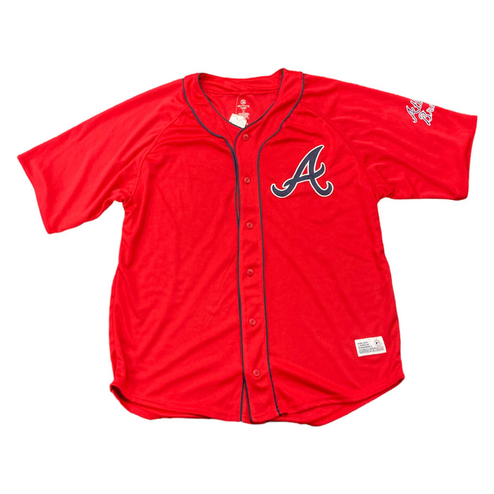 Genuine Merchandise Dynasty ATL Brave's Men's Short Sleeve Button-Down Jersey Shirt