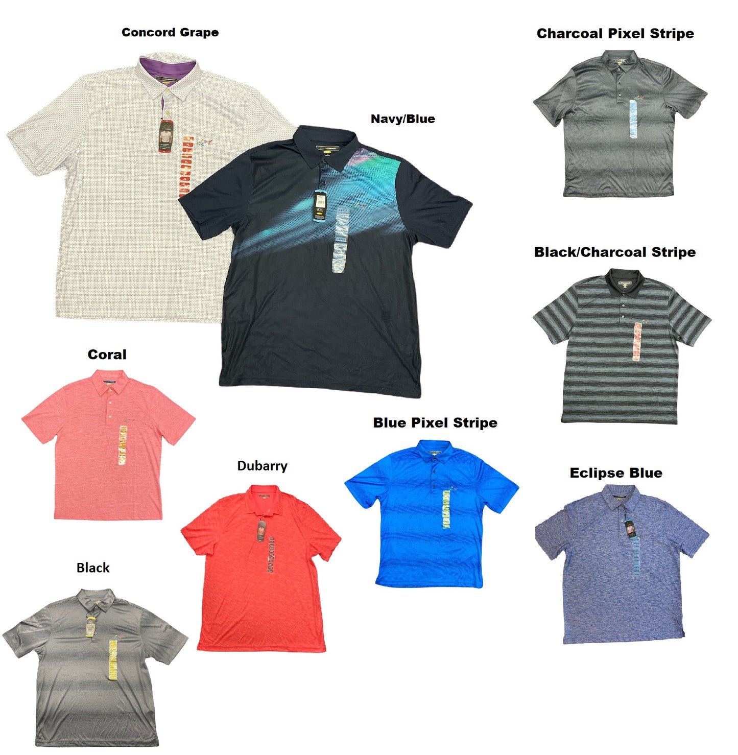Greg Norman Men's Lightweight UPF 30 Play Dry Golf Performance Polo Shirt