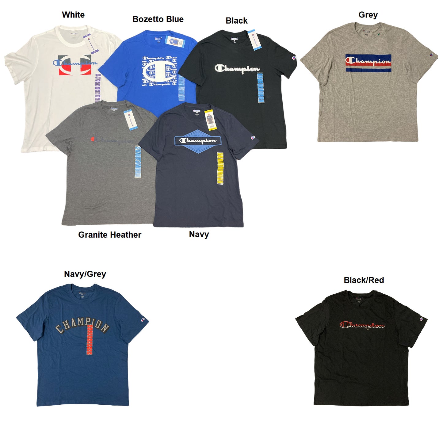 Champion Logo Men's Short Sleeve Authentic Athleticwear Crew Neck T-Shirt