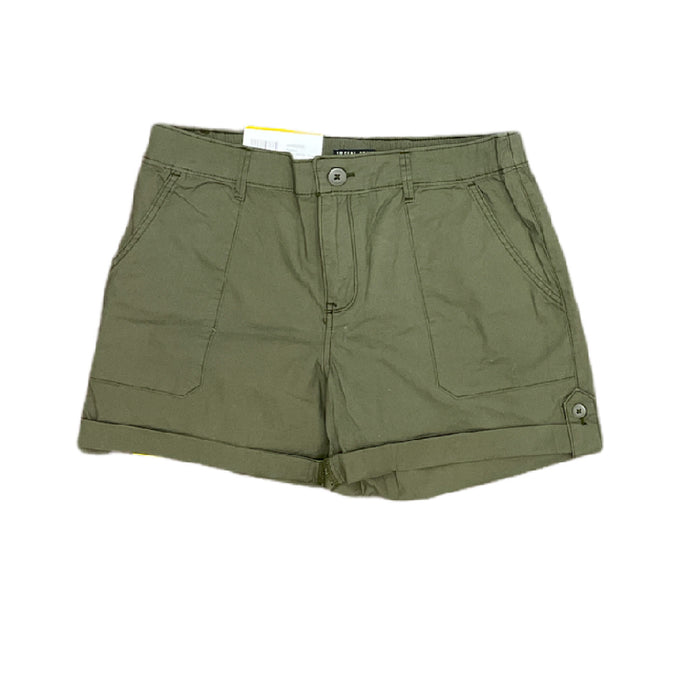 Social Standard Women's Hero Relaxed Fit Mid-Rise Poplin Roll Tab Utility Short