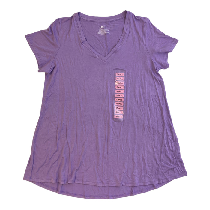 Hue Women's Short Sleeve V-Neck Super Soft Stretch Perfect Legging Tunic Tee