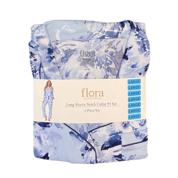 Flora by Flora Nikrooz Womens Long Sleeve Notch Collar PJ Pant Set