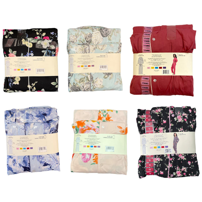 Flora by Flora Nikrooz Womens Long Sleeve Notch Collar PJ Pant Set