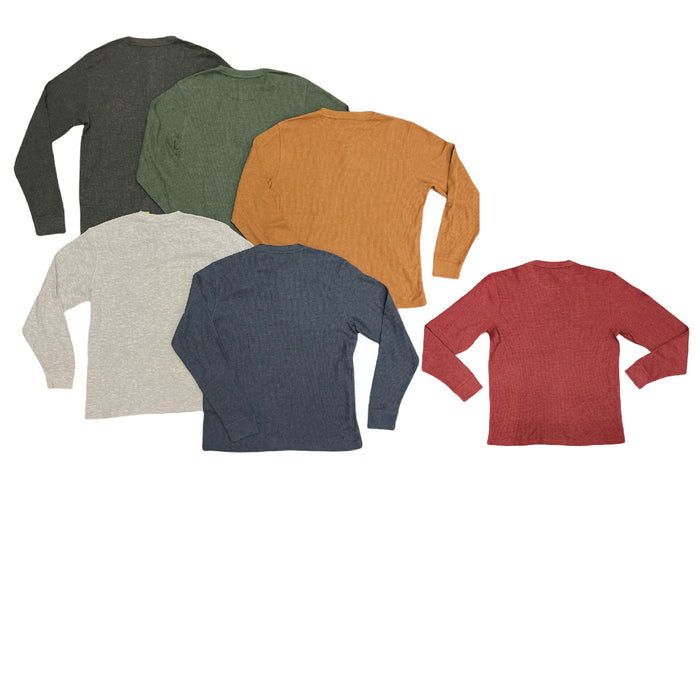 Member's Mark Men's Long Sleeve Waffle Knit Soft Wash Thermal Henley Shirt