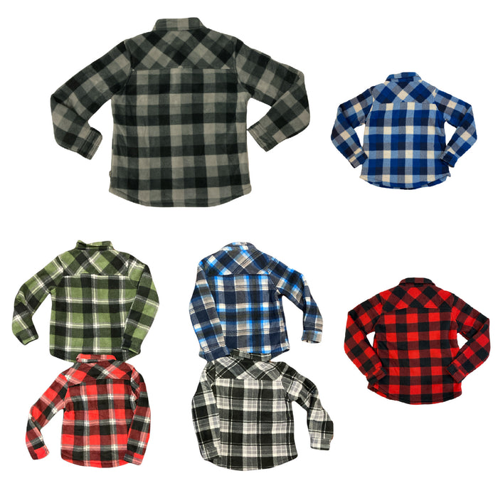 Eddie Bauer Boys' Extra Soft Sherpa Lined Snap Front Plaid Shirt Jacket