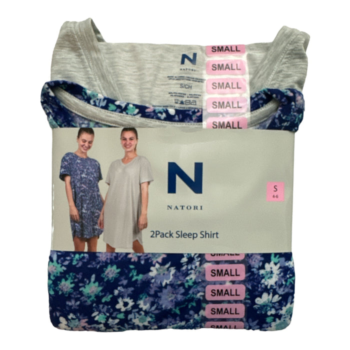 Natori Women's Soft Jersey Fabric Short Sleeve Sleep Shirts, 2 Pk
