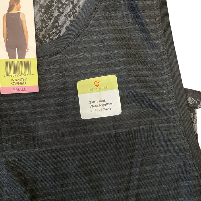 Tangerine Women's Active 2-in-1 Soft Cropped & Loose Fit Athletic Tank Top Set