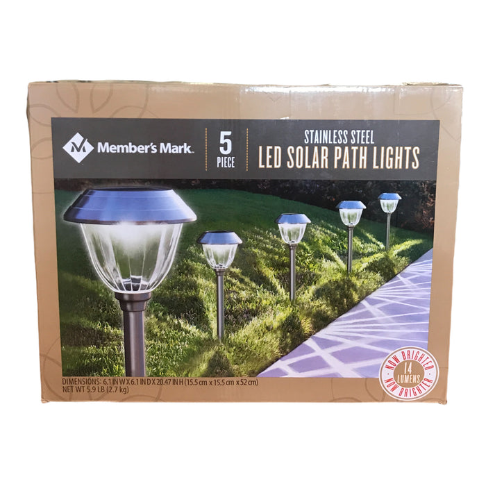 Member's Mark 5-Piece Stainless Steel LED Solar Lights