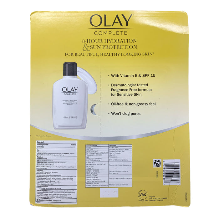 Olay Complete Lotion All Day Face Moisturizer SPF 15, 6.0fl oz (2 Pack)