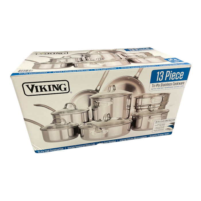 Viking Tri-Ply Complete 13-Piece Cookware Set Suitable for Oven Stovetop