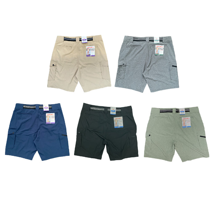 Denali Men's 4 Way Stretch Lightweight Cargo Shorts w/ Clip Belt