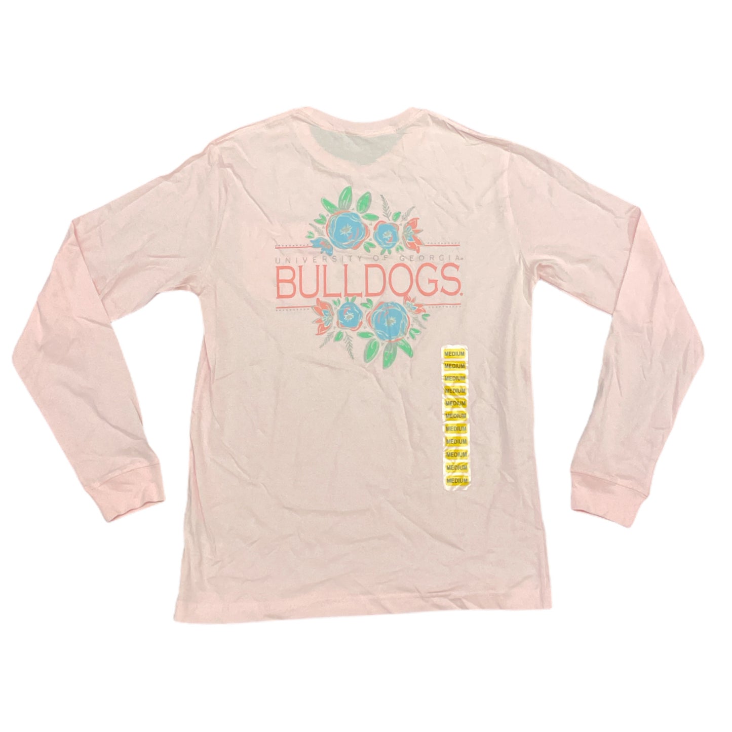 Champion Ladies Floral Georgia Bulldogs Long Sleeve Pocket Shirt, Pale Pink